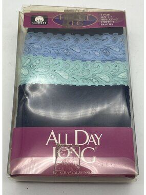 All Day Long Panties Cotton Hi Leg ComfortKnit 4 Way Stretch 4pk NOS NEW